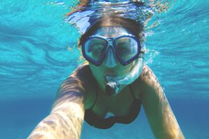 Girl snorkeling in Havelock