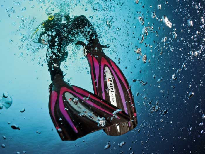 Open water diver underwater