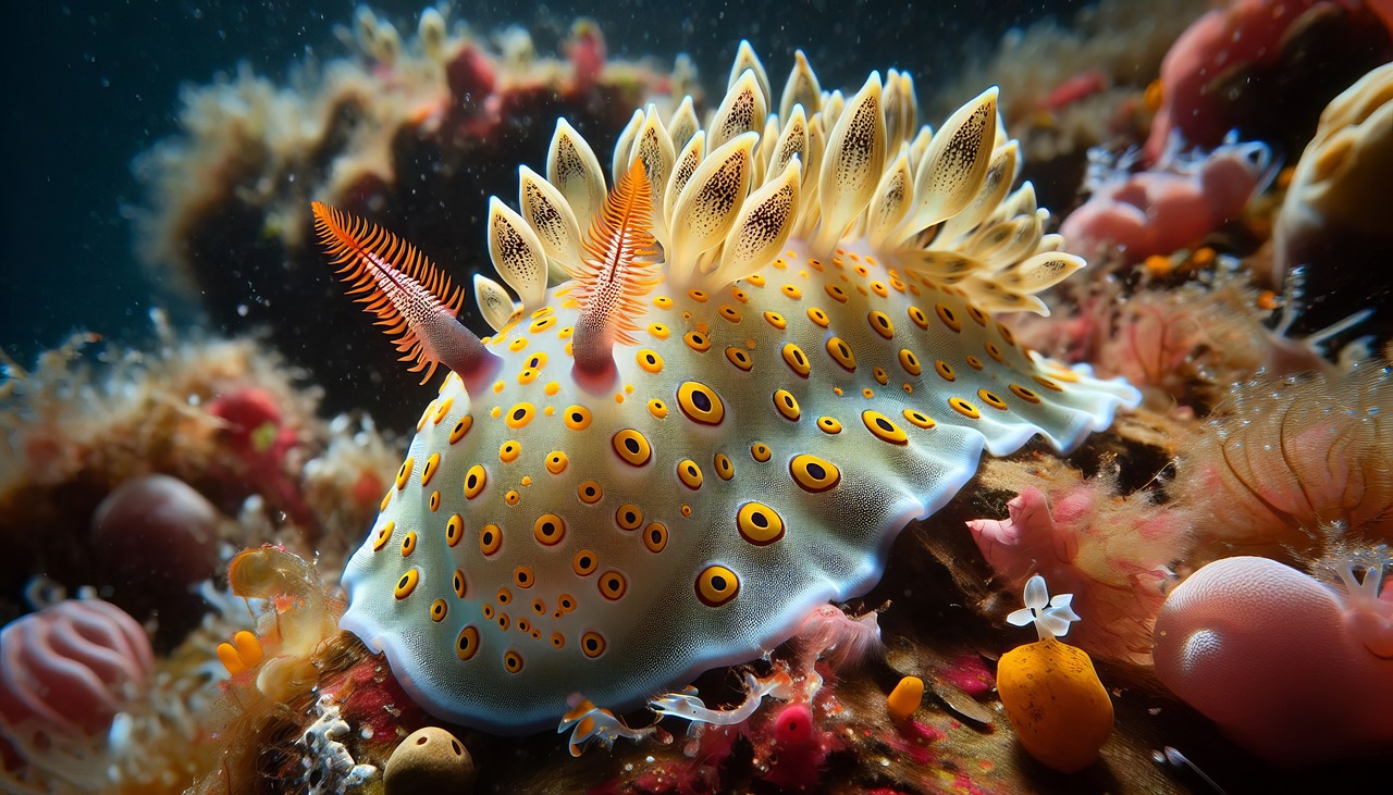 nudibranchs beneath the sea surface