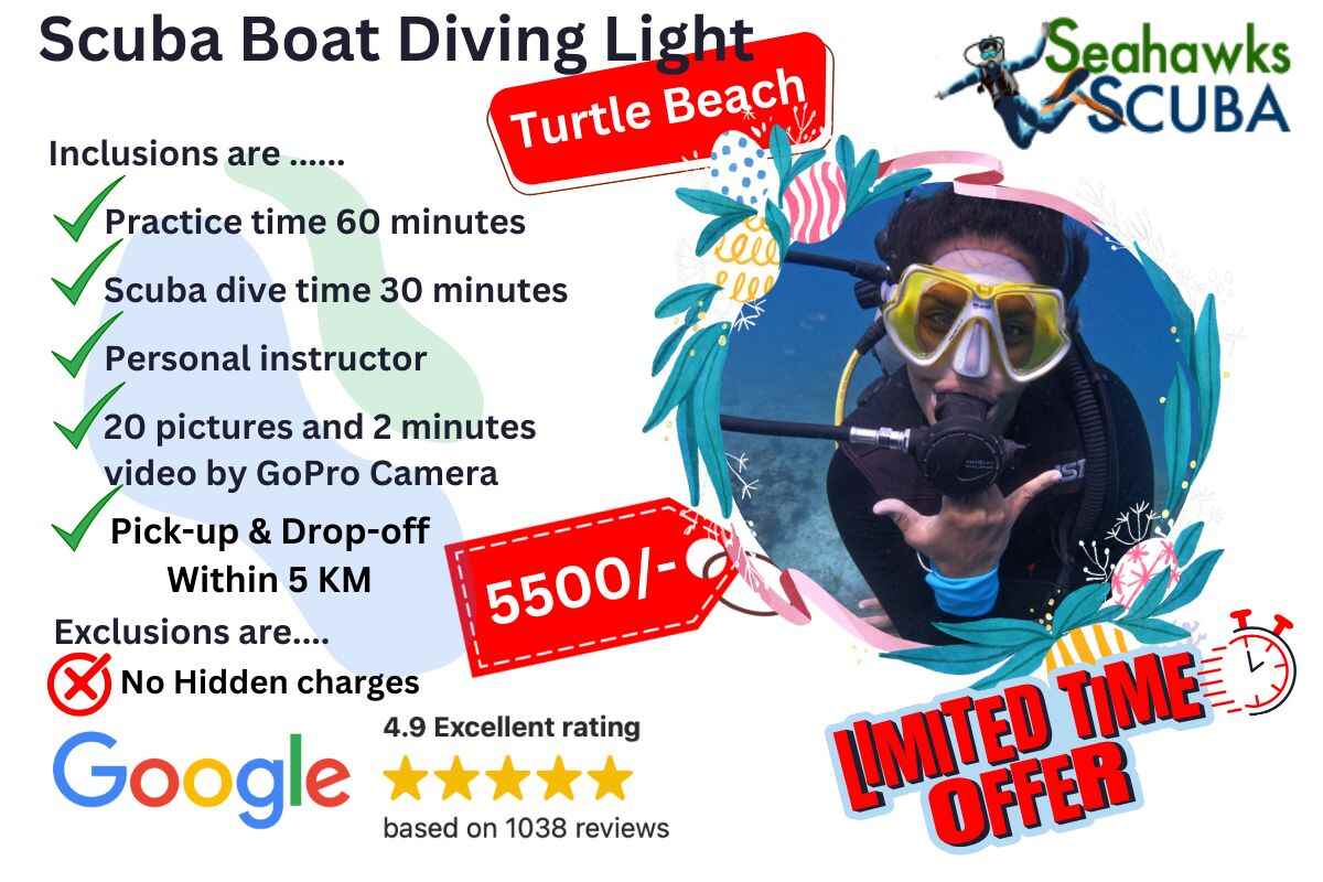 Scuba diving light at Turtle Beach